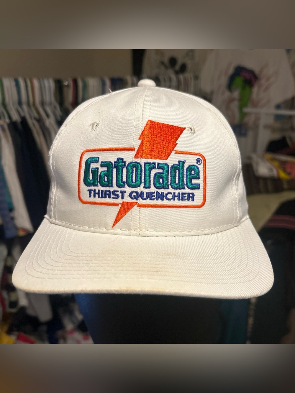 90s Sports Specialties Gatorade White Baseball Cap with Orange & Teal Logo
